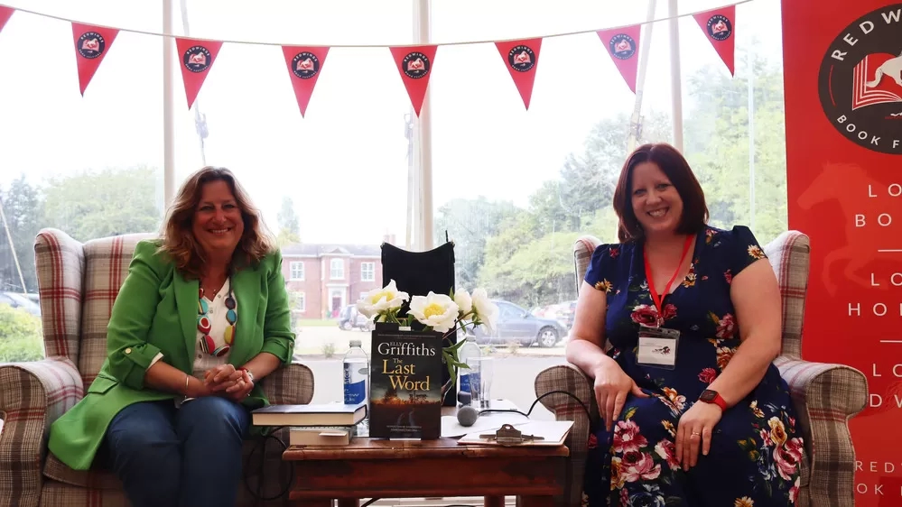 Elly Griffiths with Nicola from Redwings