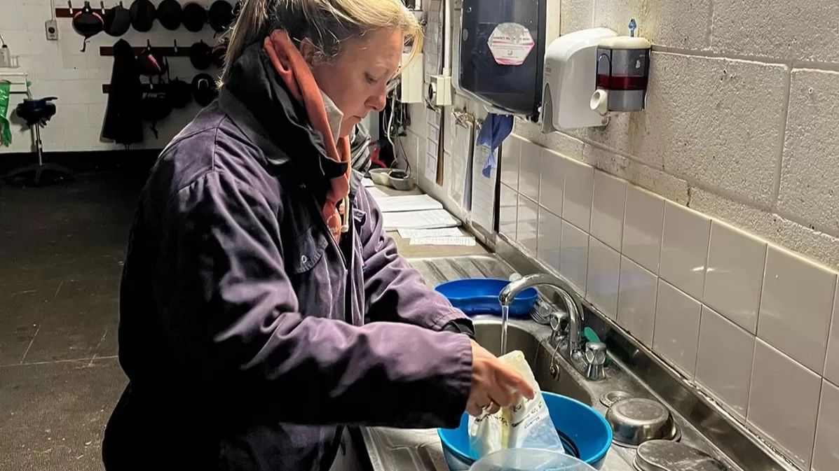 Liz preparing Ruby's milk