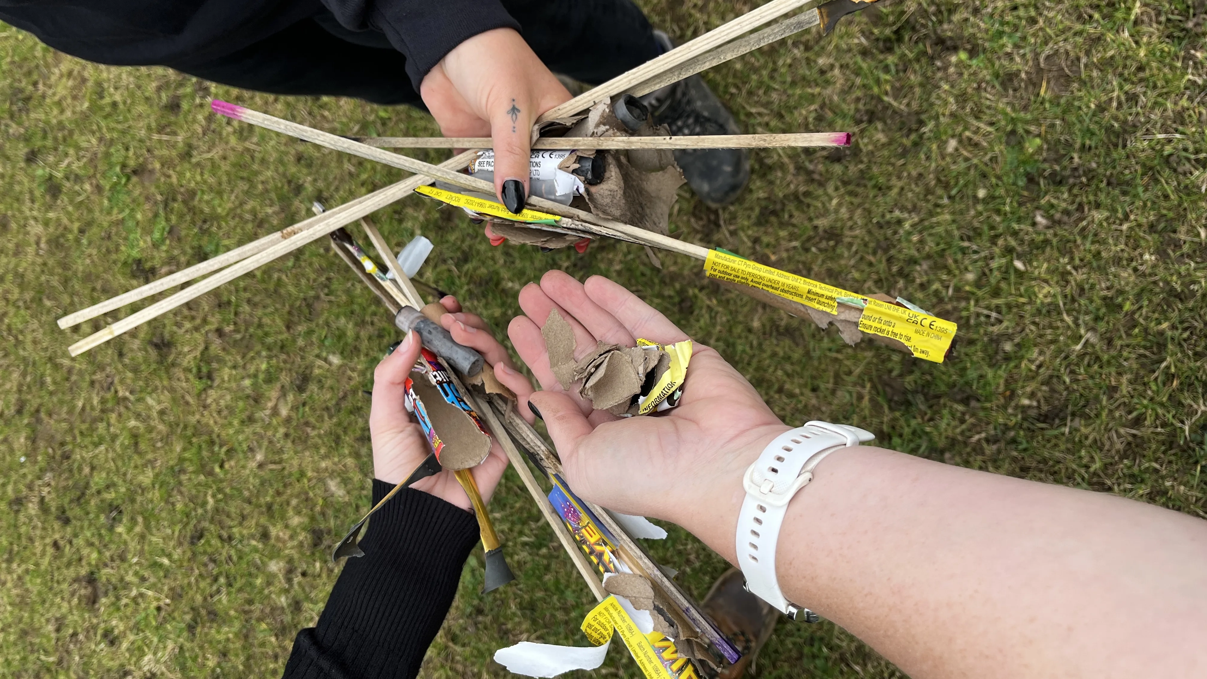Fireworks debris collected from our sanctuary paddocks