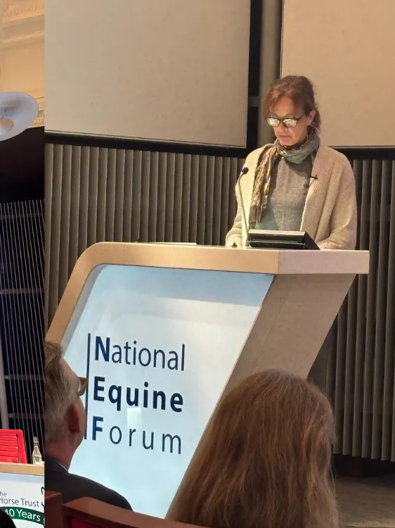A photo of Campaigns Manager Helen at the National Equine Forum